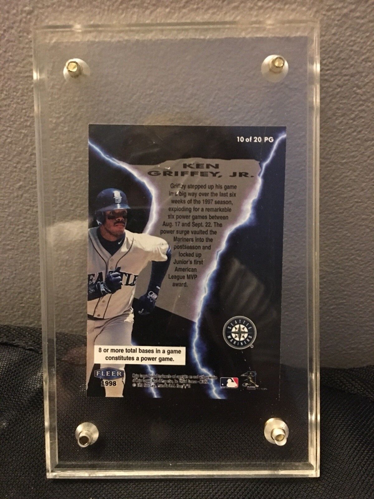 Ken Griffey Jr The Power Game 1998 Fleer In Case