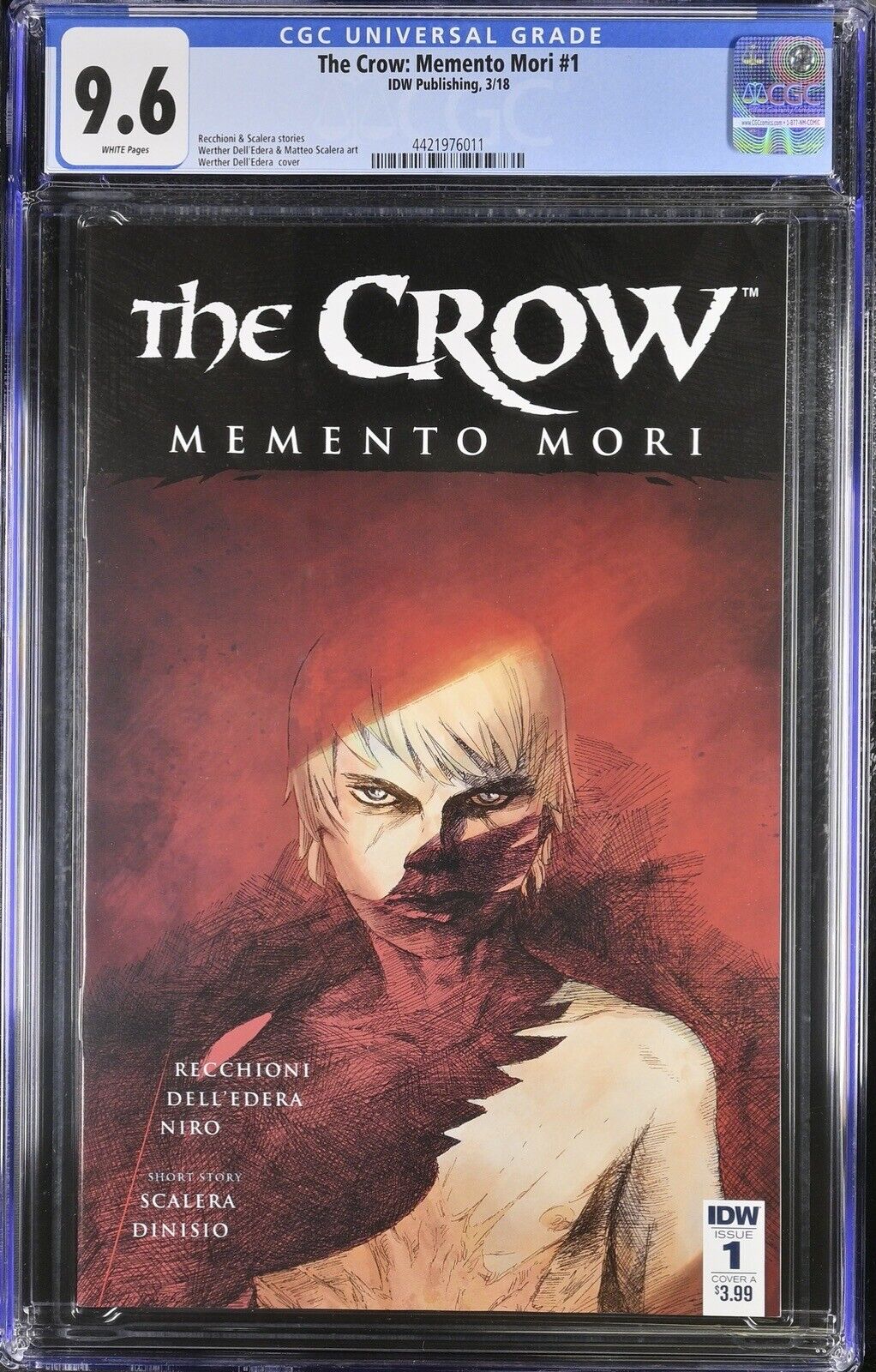The Crow Memento Mori 1 CGC 9.6 IDW 2018 Werther Dell’Edera Cover A