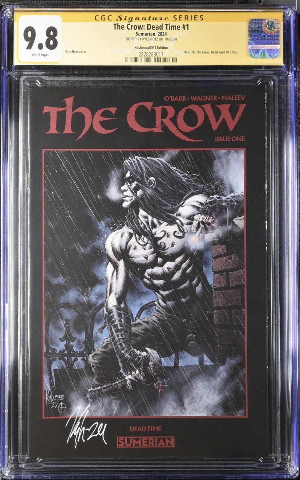 CGC SS 9.8 - The Crow Dead Time 1 Color Trade Signed Kyle Hotz Ltd 250 W/COA