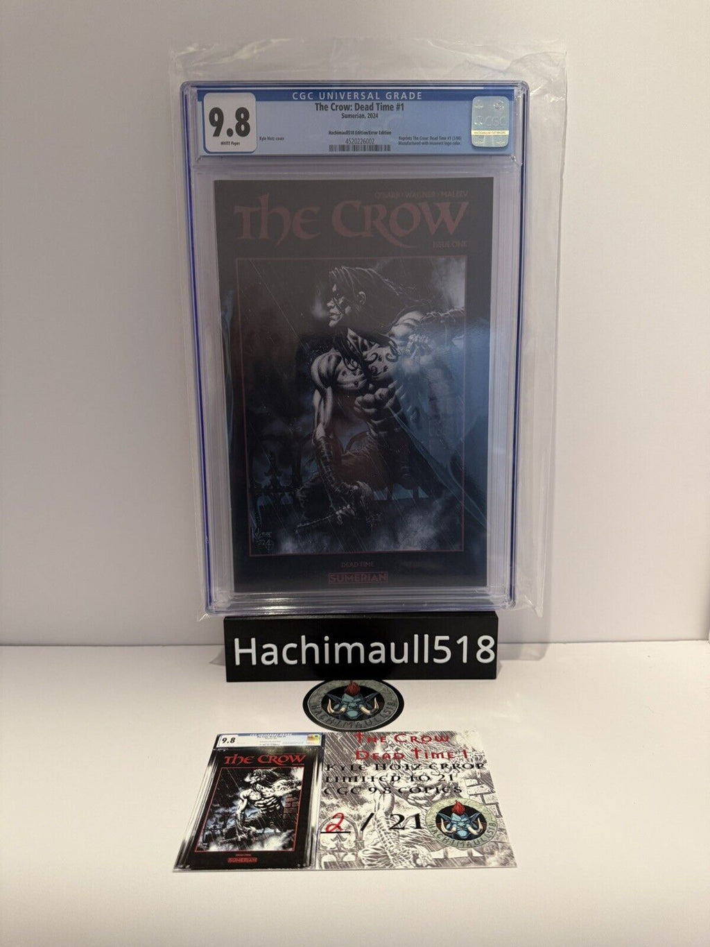 CGC 9.8  The Crow Dead Time 1 Kyle Hotz Error Edition Ltd 21 Graded Copies Total