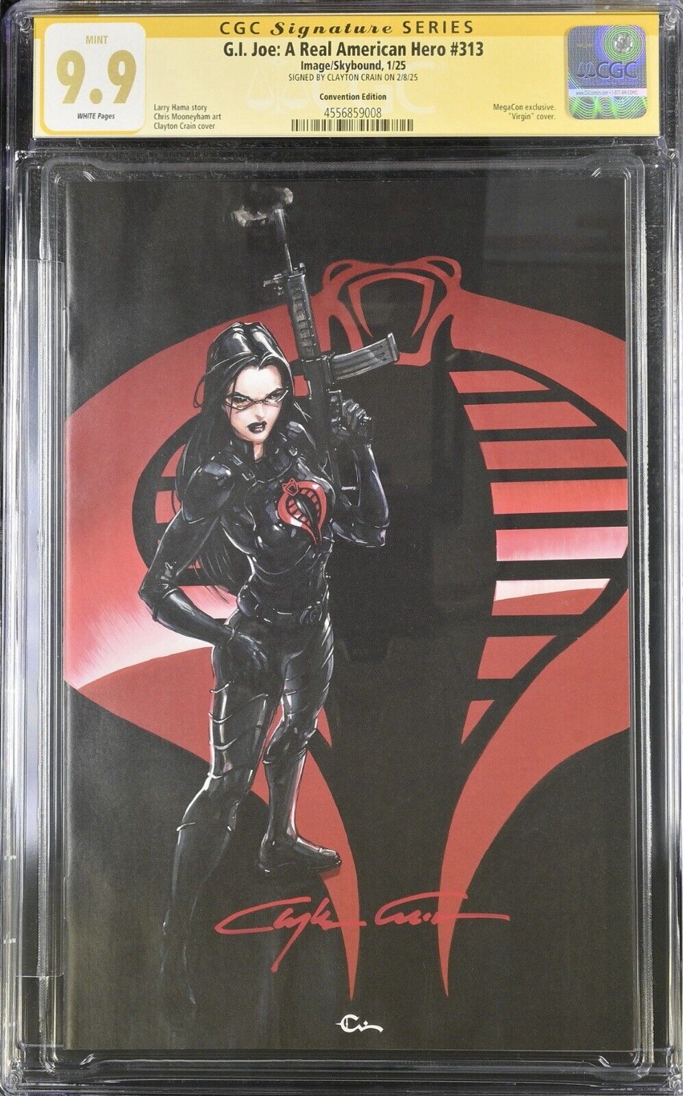 CGC SS 9.9 - GI Joe 313 Clayton Crain Baroness Virgin Signed In Red Megacon 2025