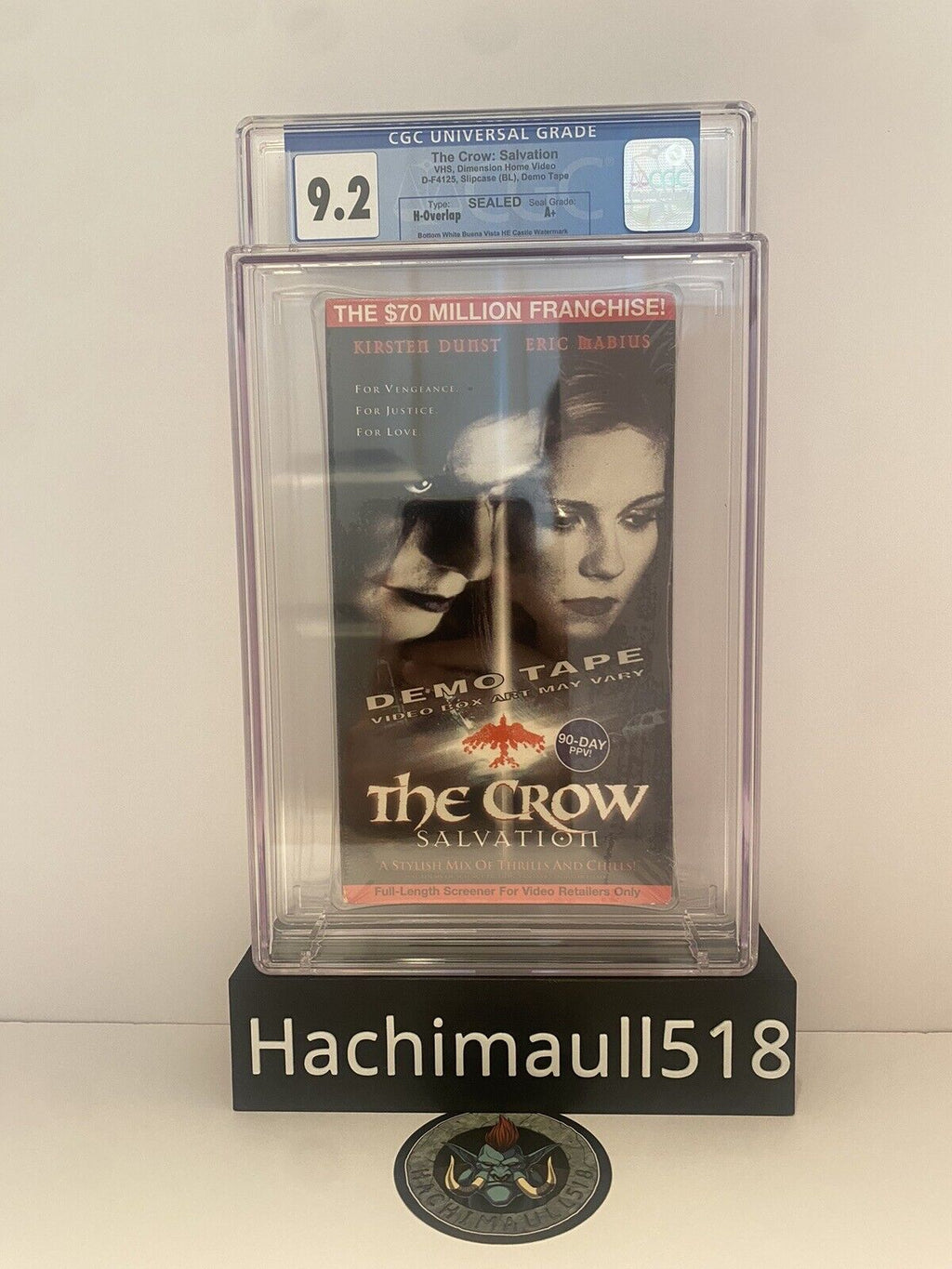 CGC 9.2 A+ The Crow Salvation VHS Demo Tape 2001