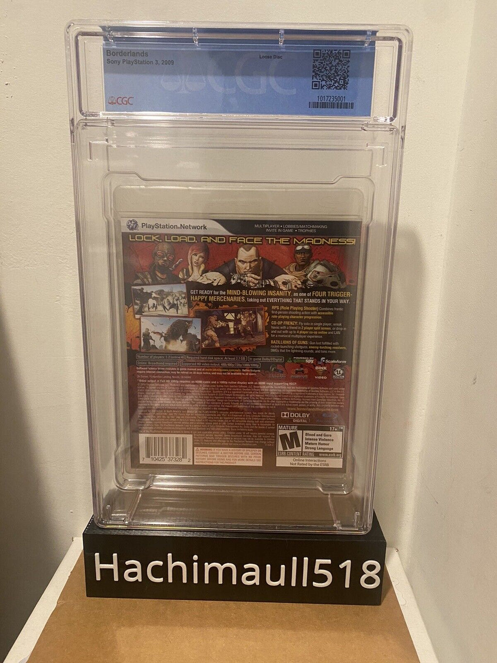 Borderlands 1 PS3 CGC 8.5 B+ Seal Not WATA Or VGA Ships Fast & Secure!
