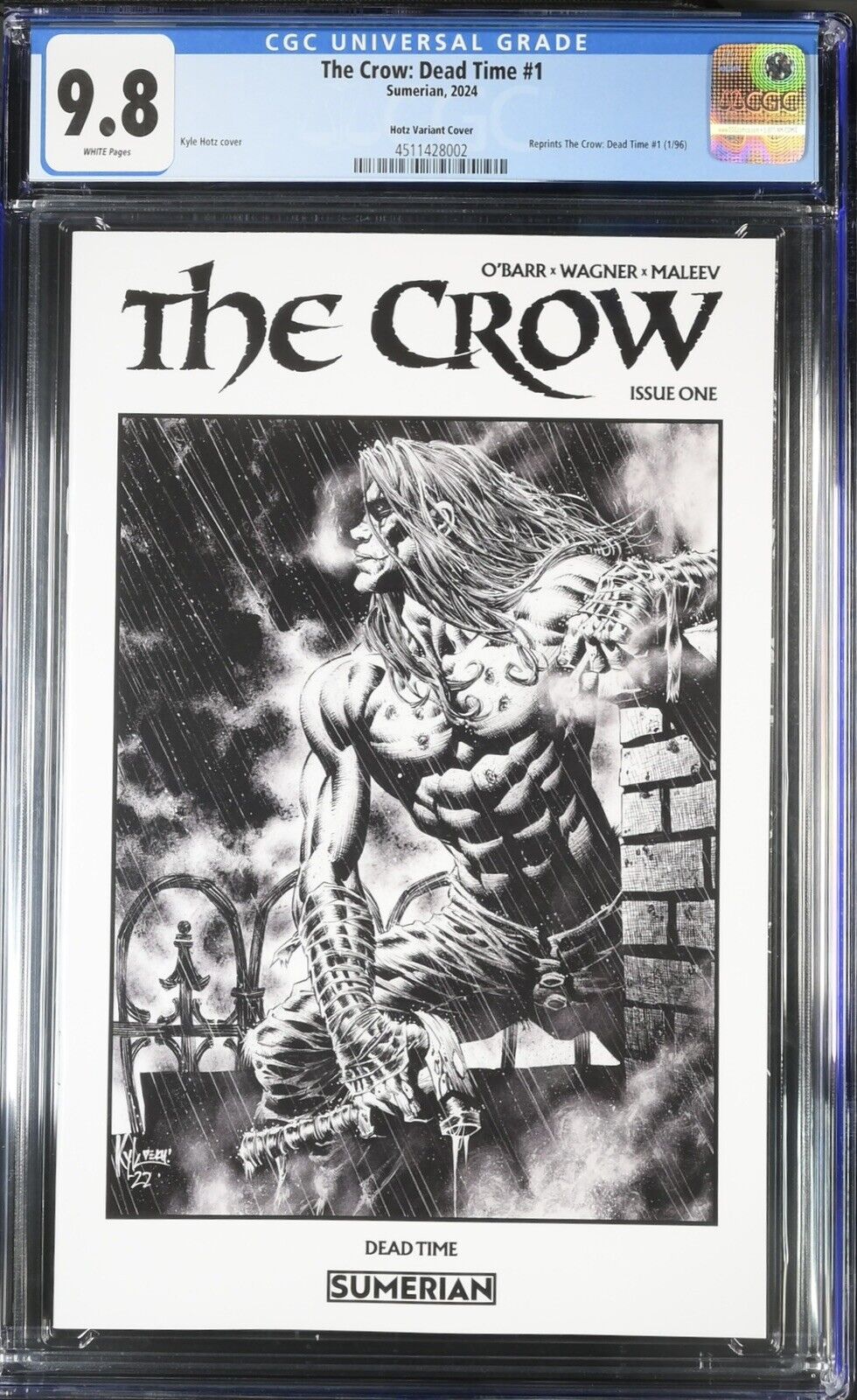 CGC 9.8 - The Crow Dead Time 1 Kyle Hotz B&W NYCC Trade Ltd 200 W/COA