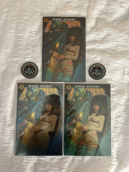 Mark Spears Monsters 4 Mummy Girl Huntsville Set Ltd 50/100/200 Metal Foil NM!