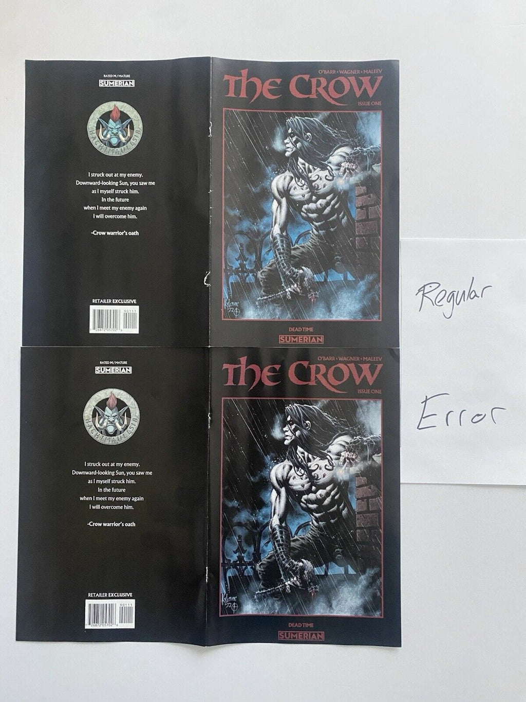 CGC 9.8  The Crow Dead Time 1 Kyle Hotz Error Edition Ltd 21 Graded Copies Total