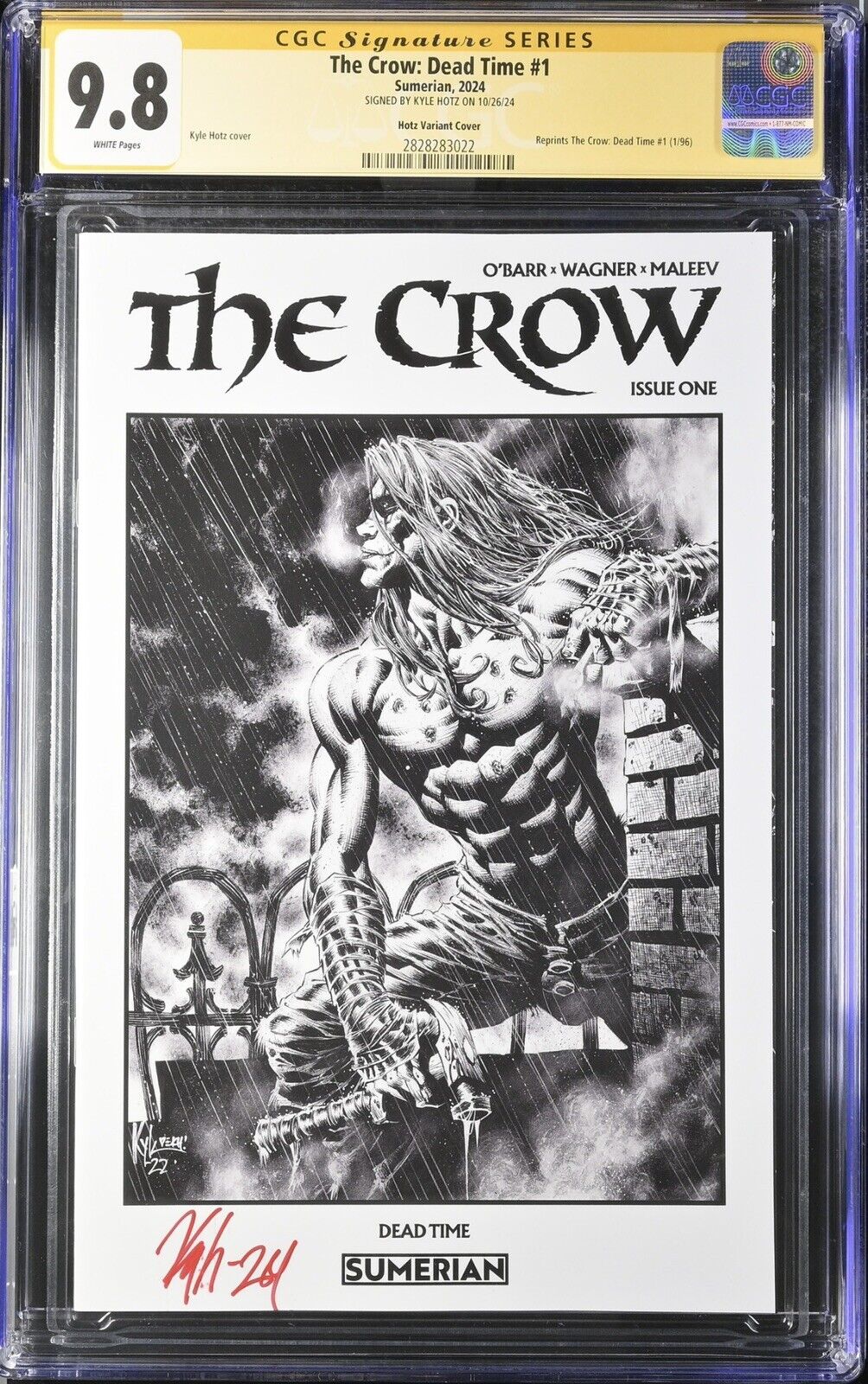 CGC SS 9.8 - The Crow Dead Time 1 Signed Kyle Hotz B&W NYCC Trade Ltd 200 W/COA