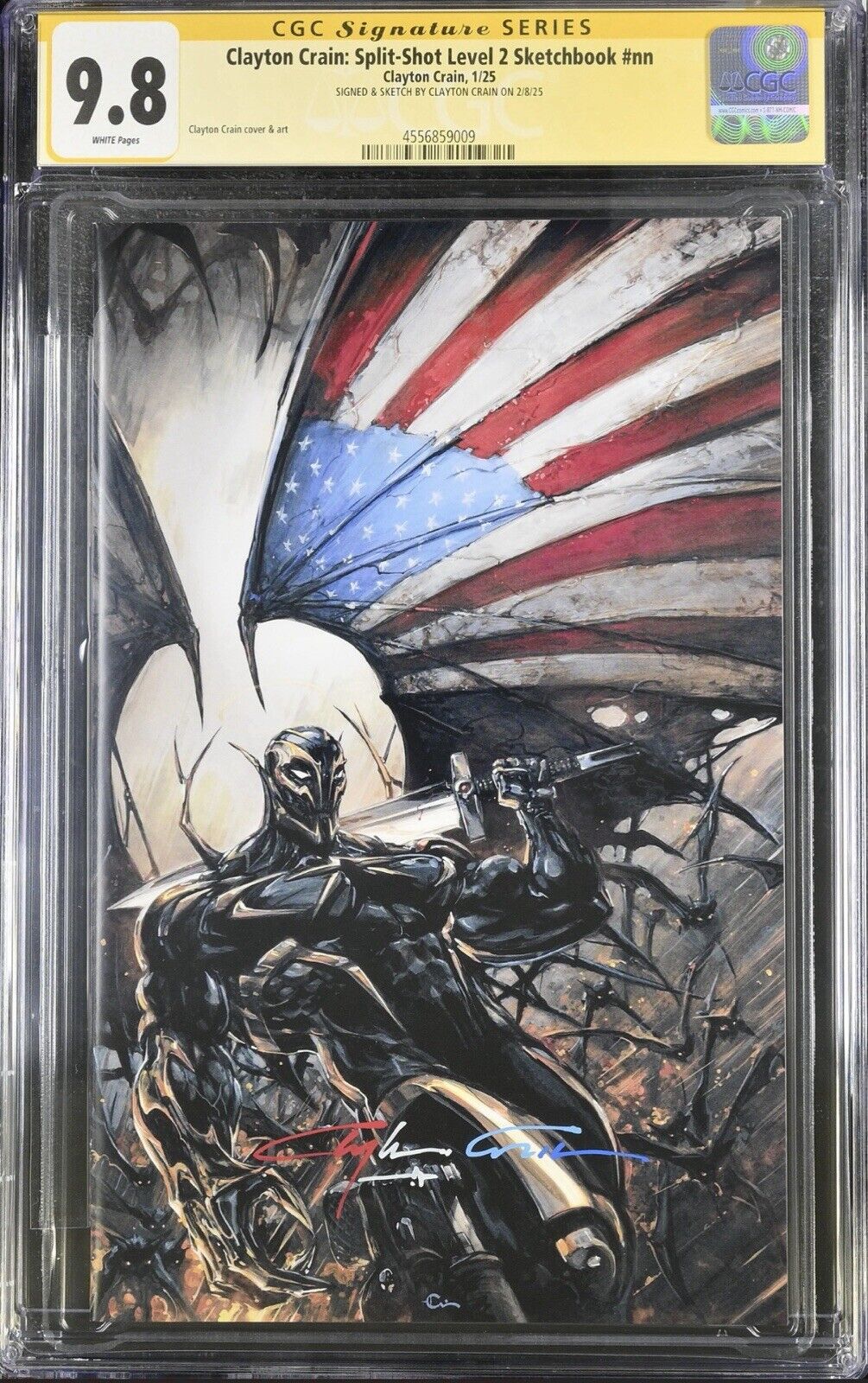 CGC SS 9.8 - Clayton Crain Split Shot Sketchbook Freedom Signature Megacon 2025