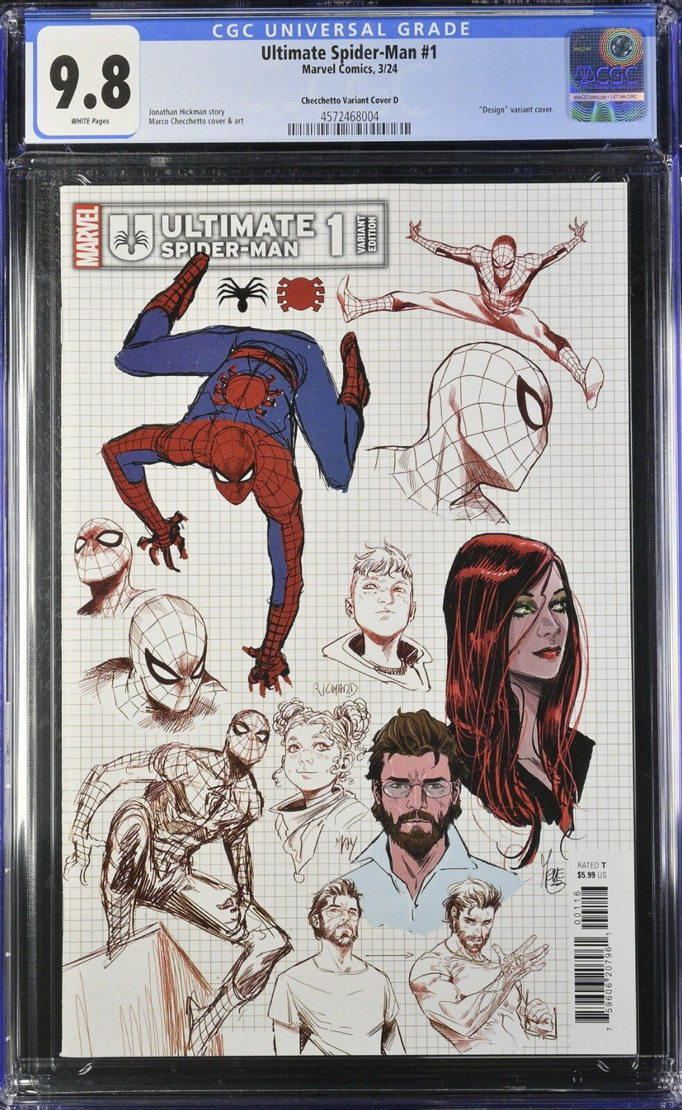 CGC 9.8 - Ultimate Spider-Man 1 Marco Checchetto 1:10 Design Variant Marvel 2024