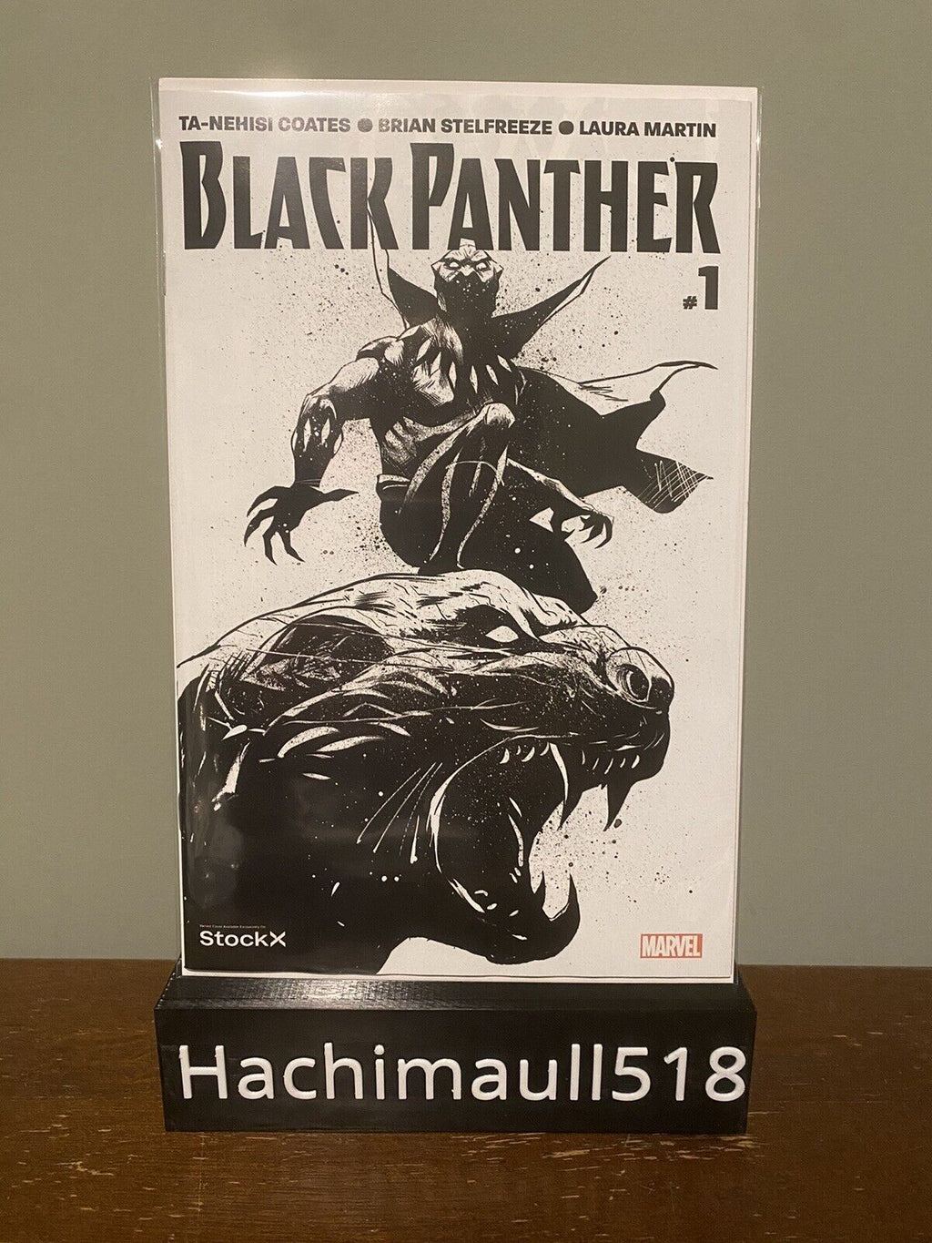 Black Panther 1 2016 Stock-X Sanford Greene B&W Sketch Variant Ships Fast!