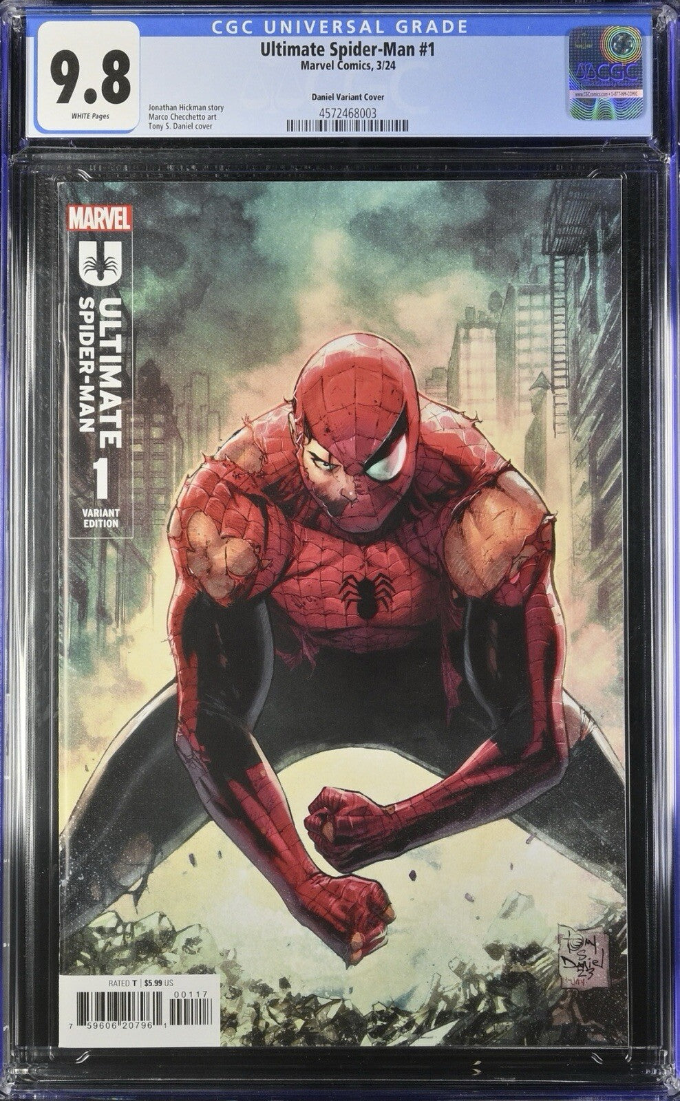 CGC 9.8 - Ultimate Spider-Man 1 Tony Daniel 1:25 Variant Marvel 2024 Ships Fast