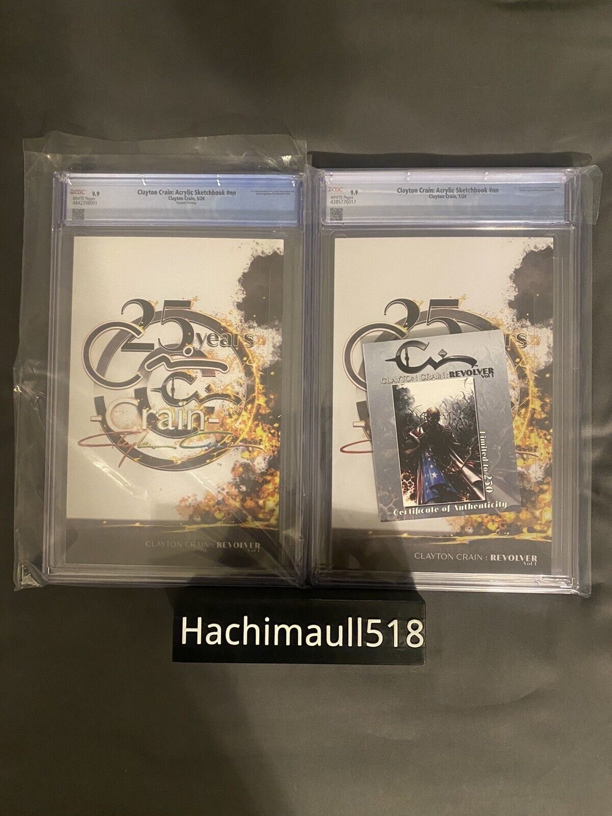 CGC 9.9 Clayton Crain Revolver Sketchbook Set Megacon Virgin and 2nd Print Trade