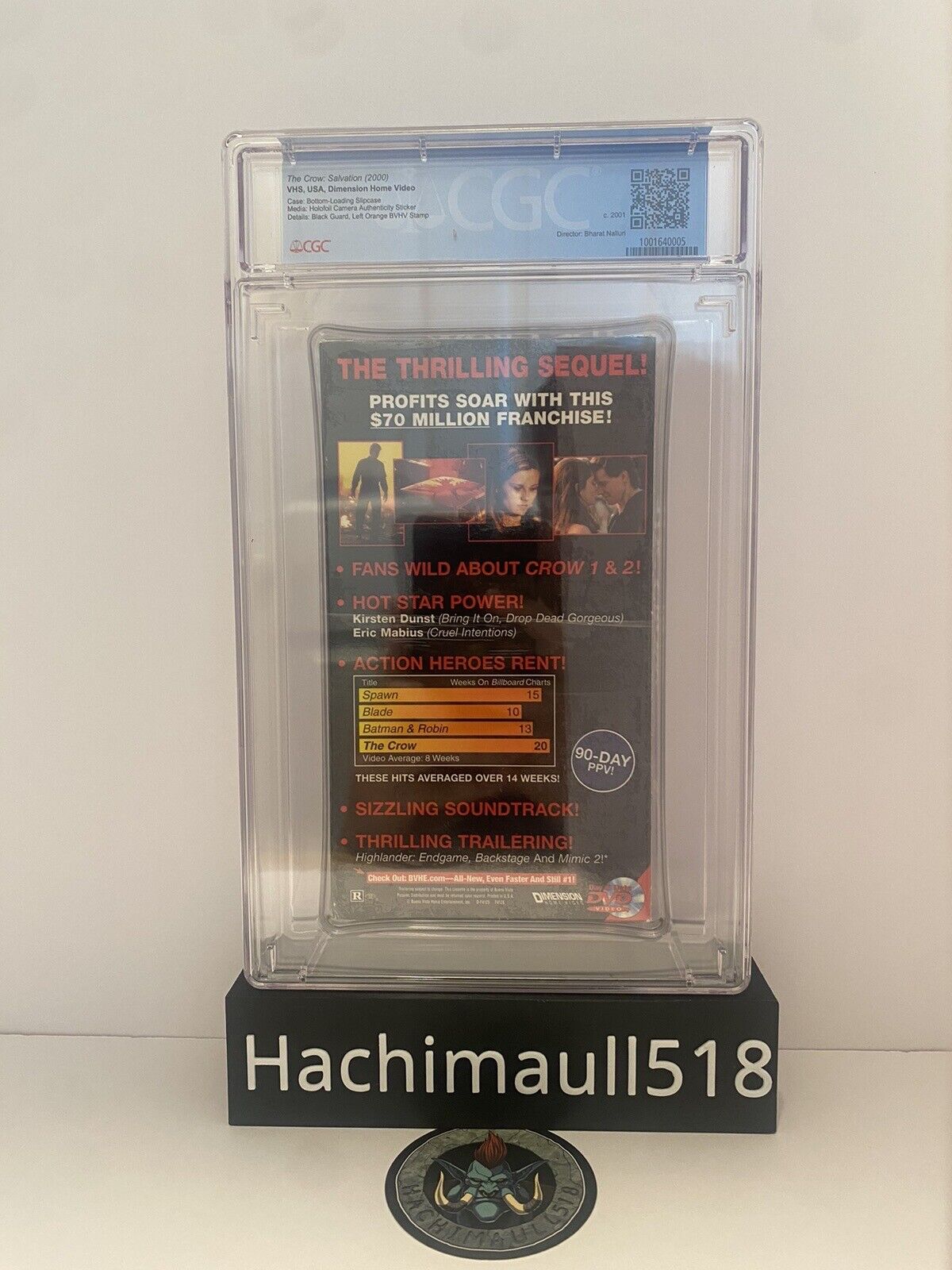 CGC 9.2 A+ The Crow Salvation VHS Demo Tape 2001