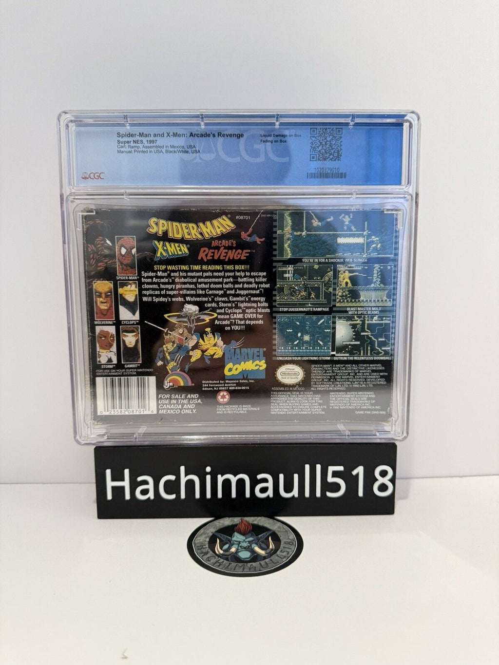 CGC 7.5 - Spiderman X-Men Arcade Revenge Super Nintendo SNES ! 9.8 Cartridge