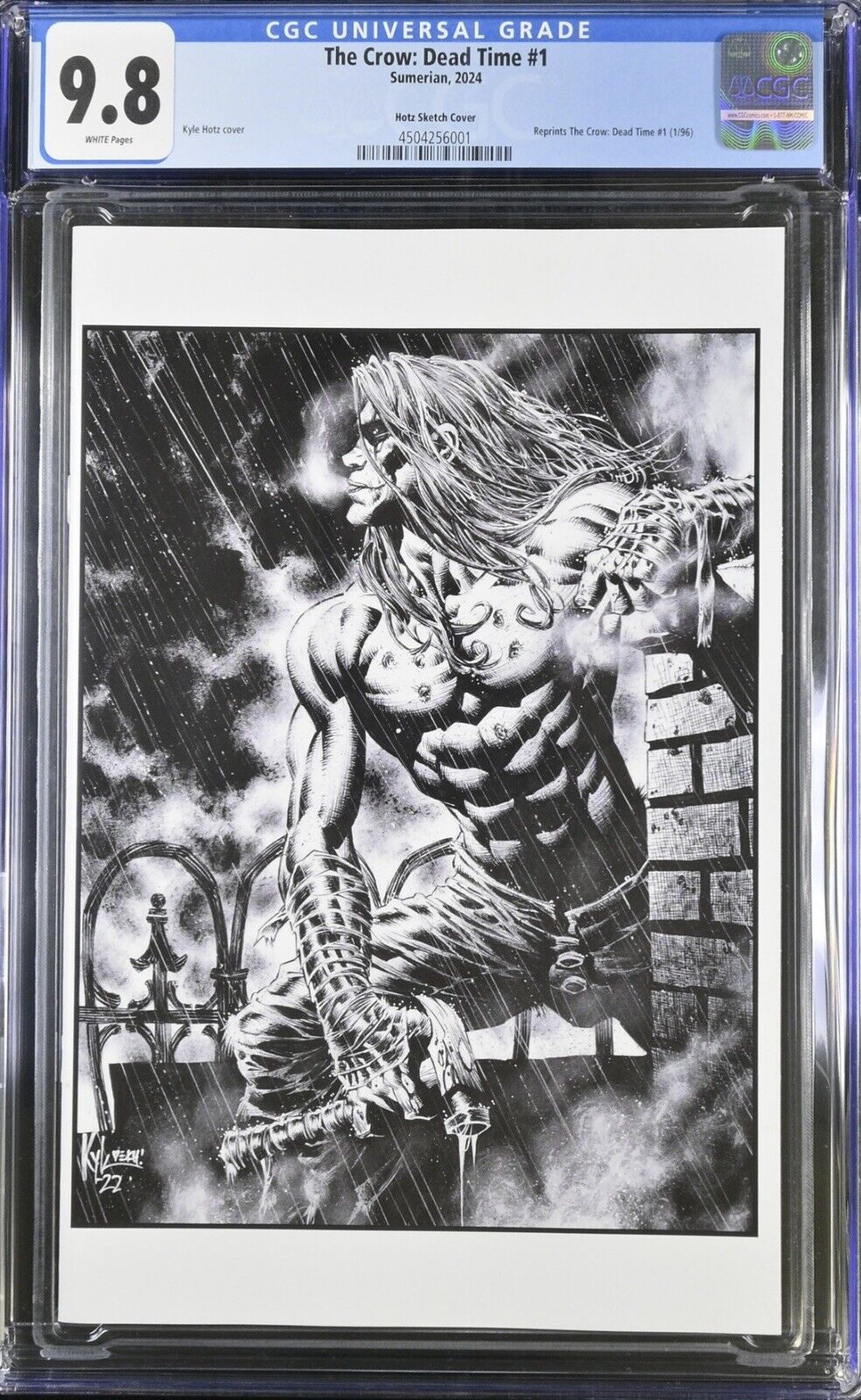 CGC 9.8 - The Crow Dead Time 1 Kyle Hotz B&W NYCC Virgin Ltd 200 W/COA