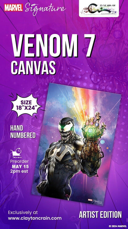 Venom 7 Canvas Art Print Clayton Crain 24x30