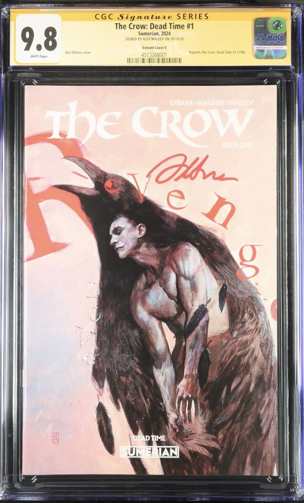CGC SS 9.8 - The Crow Dead Time 1 Alex Maleev Signed 1:25 Ratio